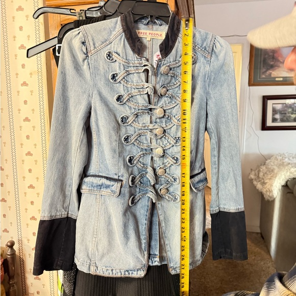 Free People Blue Jean Jacket with Black Accents - Picture 9 of 11